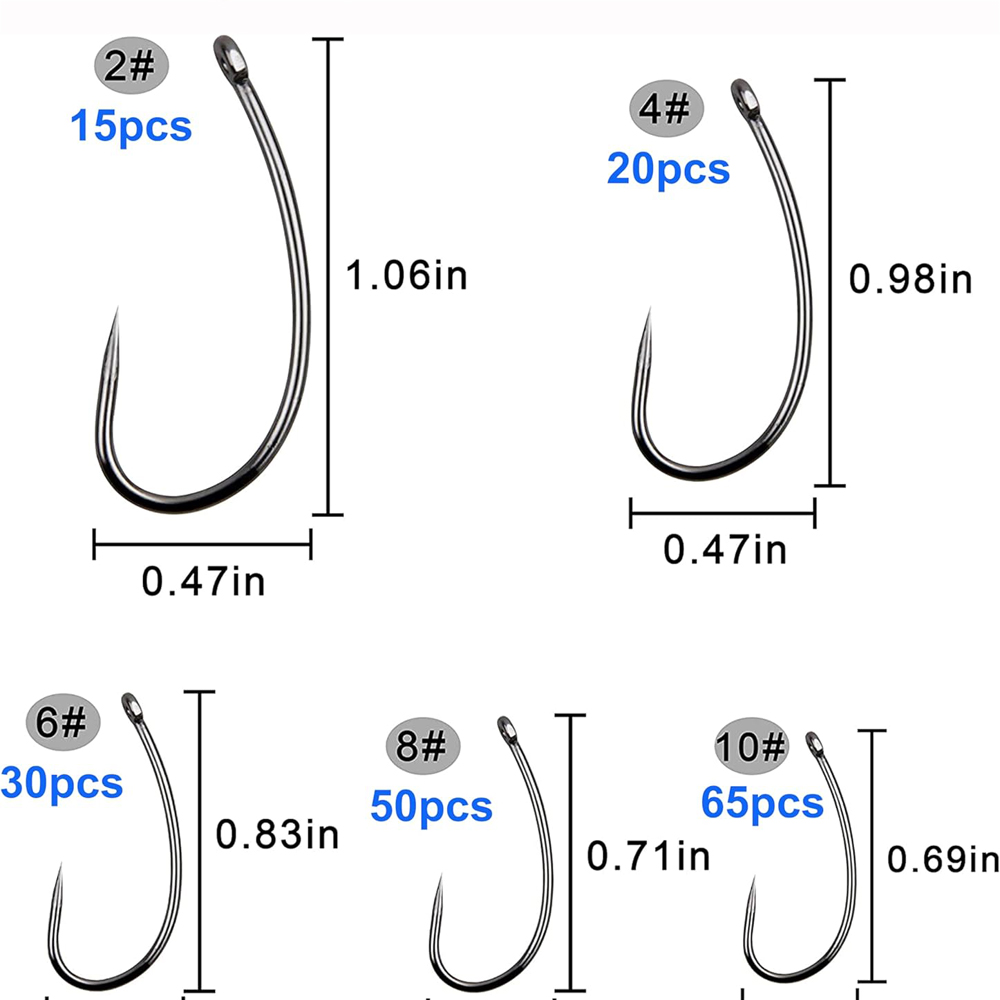 바블리스 낚시 후크 키트, 곡선 생크 플라이 타이 후크 - Fishing Hook Barbless 리뷰 및 가격