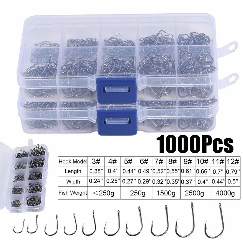 50-1600개/박스 낚시 바늘 탄소강 강력하고 날카로 - Fishing Hook Barbless 리뷰 및 가격